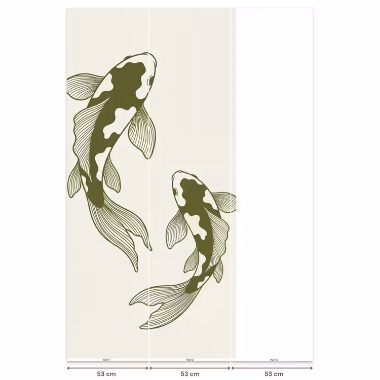 Vis - Zwemmend - Groen - Abstract - Dieren Behang Vlies klein -USP_banen