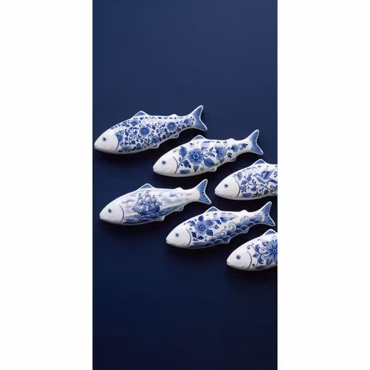 Vissen - Delfts - Blauw - Keramiek Behang Vlies klein -3d_website