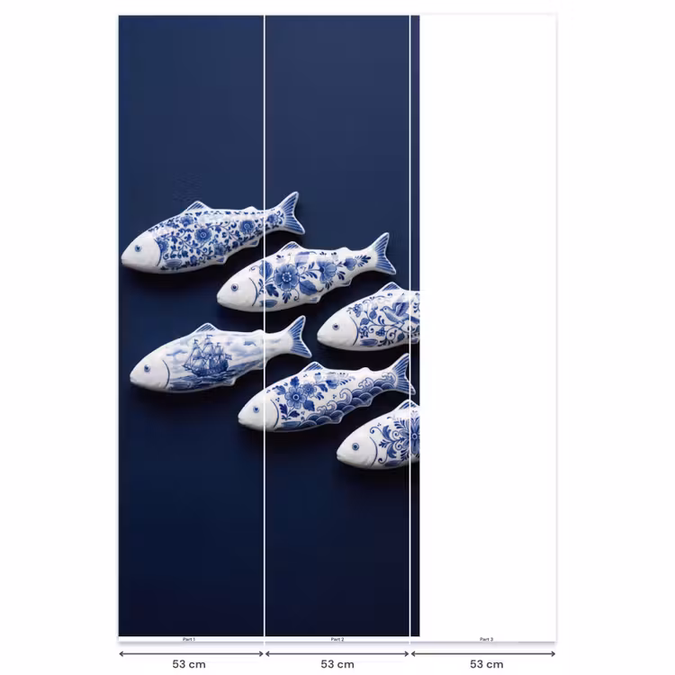 Vissen - Delfts - Blauw - Keramiek Behang Vlies klein -USP_banen