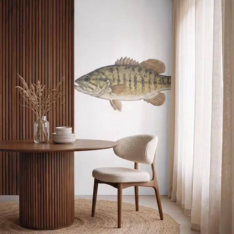 Vissen - Natuur - Vintage Behang Vlies klein -sfeer1