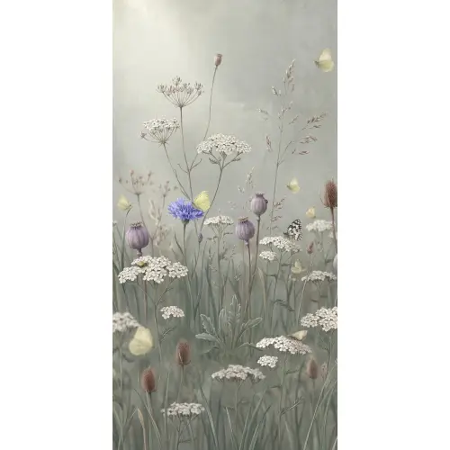 Vlinders - Wildbloemen - Illustratie - Kleurrijk Behang Vlies klein -3d_website