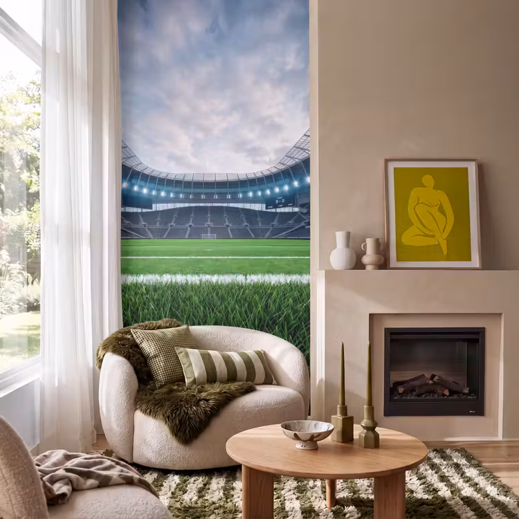Voetbal - Stadion - Sport - Groen Behang Vlies klein -sfeer2