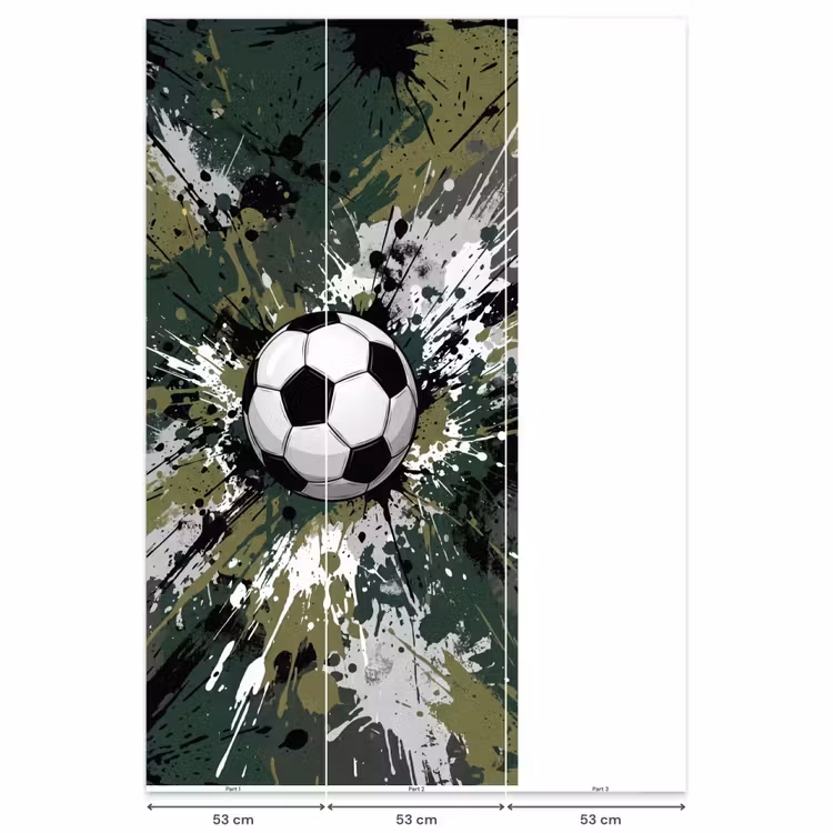 Voetbal - Verf - Spetters - Groen Behang Vlies klein -USP_banen