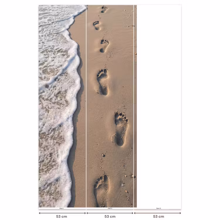 Voetstappen - Vloedlijn - Zee Behang Vlies klein -USP_banen