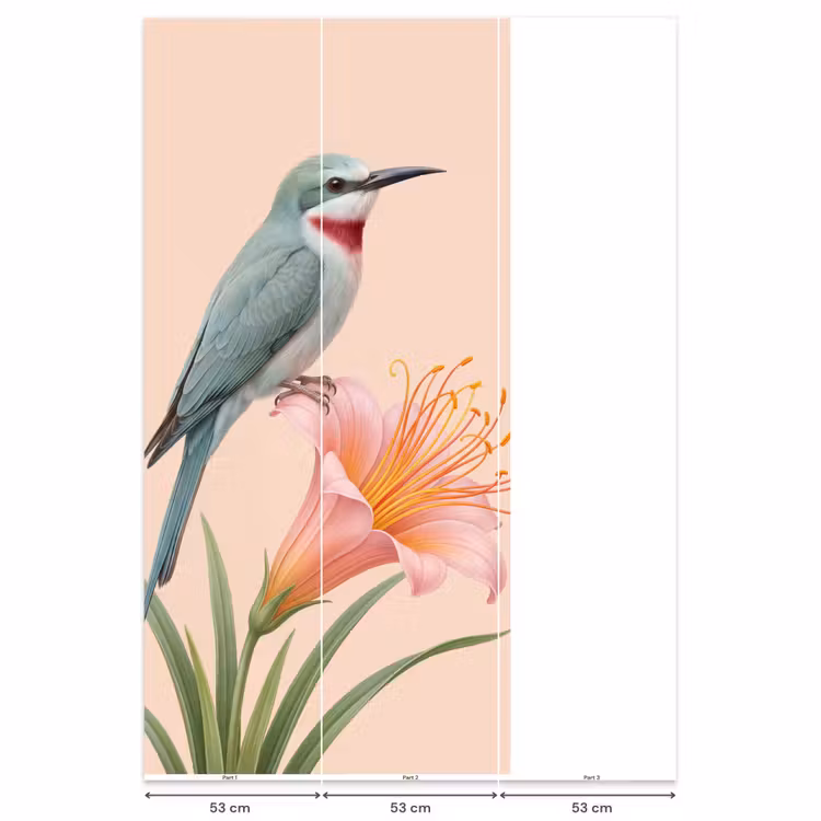Vogel - Bloem - Natuur - Roze Behang Vlies klein -USP_banen