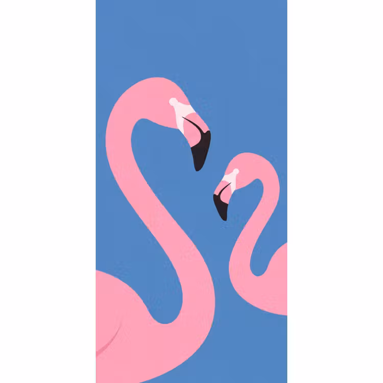 Vogel - Paar - Dieren - Modern - Roze Behang Vlies klein -3d_website