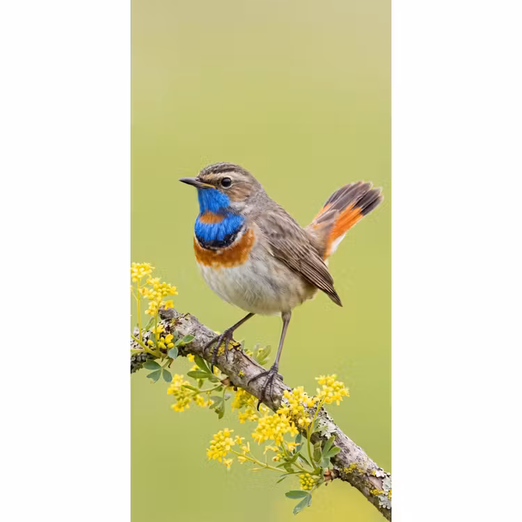 Vogel - Tak - Natuur - Kleurrijk Behang Vlies klein -3d_website
