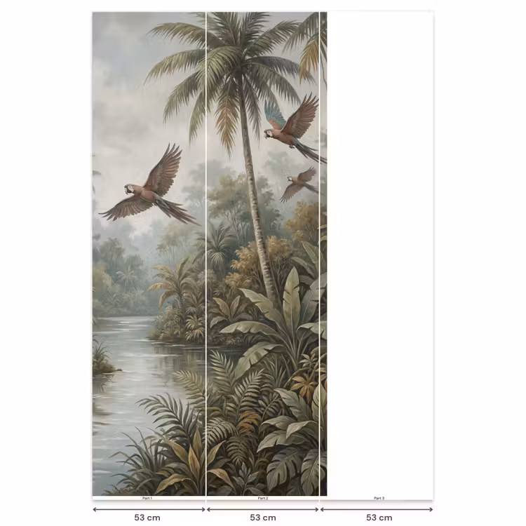 Vogel - Vliegend - Tropisch - Landschap - Klassiek Behang Vlies klein -USP_banen