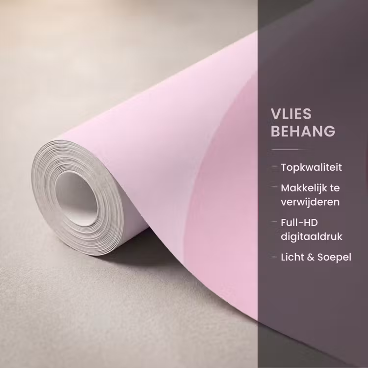 Vormen - Lijnen - Minimalistisch - Roze Behang Vlies klein -USP_closeupNL