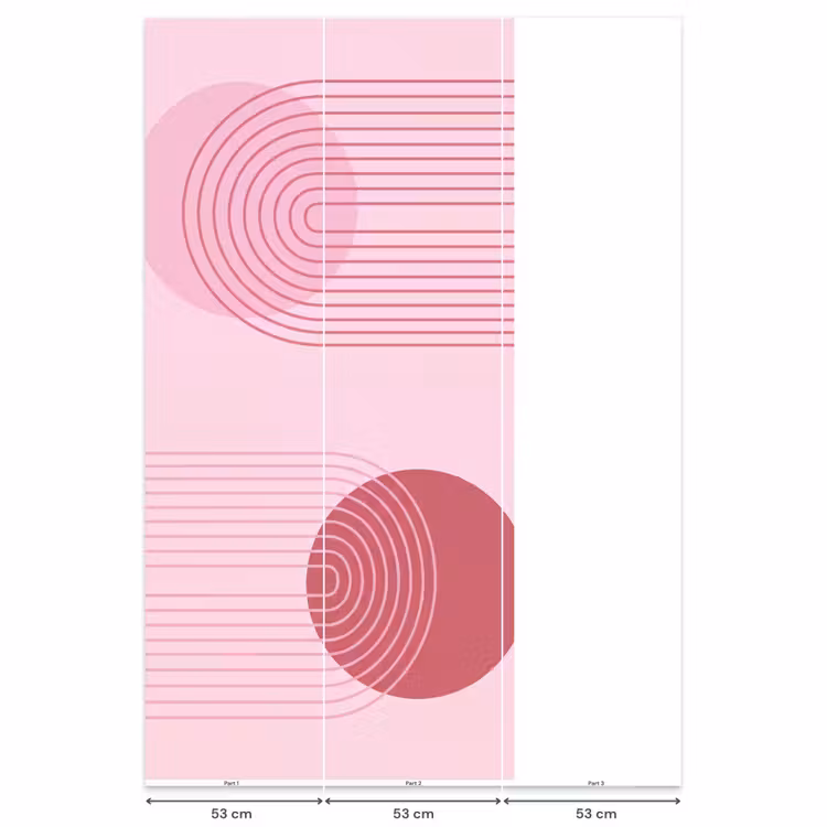 Vormen - Lijnen - Minimalistisch - Roze Behang Vlies klein -USP_banen