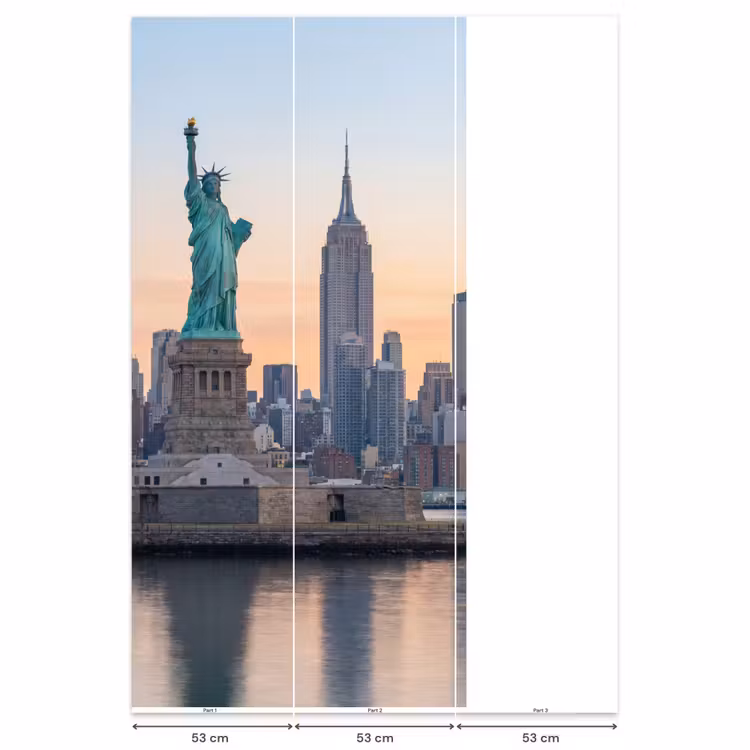 Vrijheidsbeeld - New York - Zonsopgang - Stad - Architectuur Behang Vlies klein -USP_banen