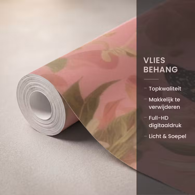 Vrouw - Bril - Roze - Bloemen Behang Vlies klein -USP_closeupNL