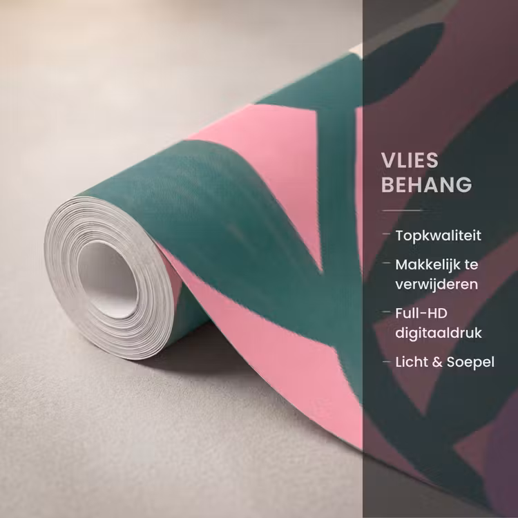 Vrouw - Cocktail - Bloemen - Modern - Roze Behang Vlies klein -USP_closeupNL