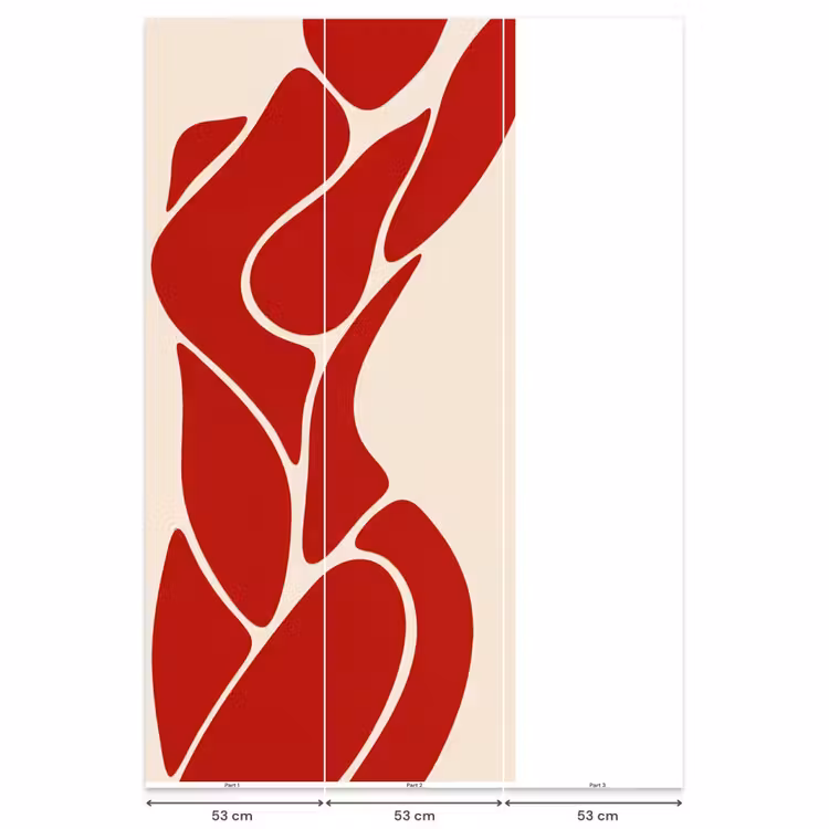 Vrouw - Figuur - Abstract - Modern - Rood Behang Vlies klein -USP_banen
