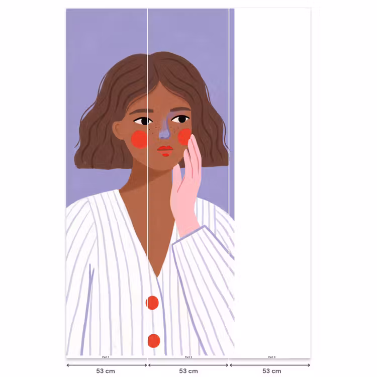 Vrouw - Gezicht - Mensen - Abstract - Kleurrijk Behang Vlies klein -USP_banen