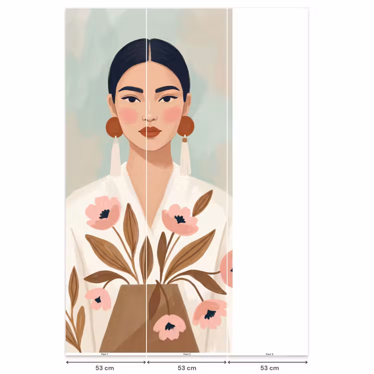 Vrouw - Kimono - Pastel Behang Vlies klein -USP_banen
