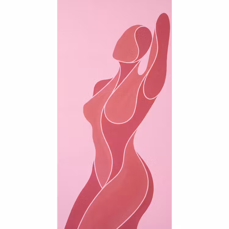 Vrouw - Lichaam - Abstract - Roze Behang Vlies klein -3d_website