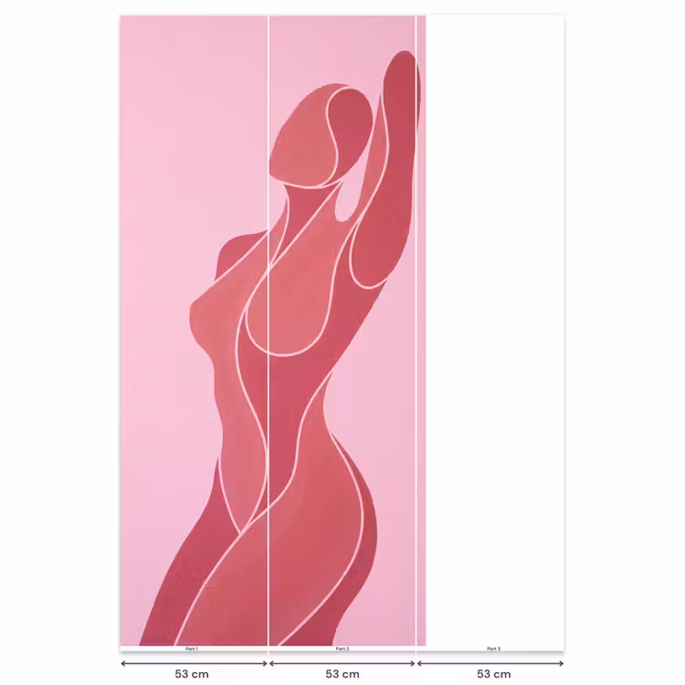 Vrouw - Lichaam - Abstract - Roze Behang Vlies klein -USP_banen
