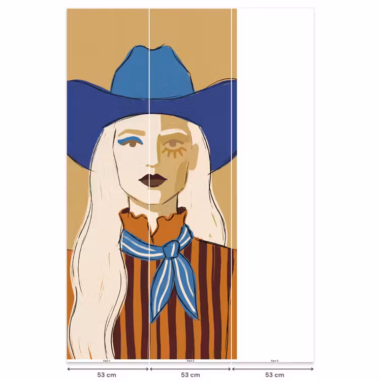 Vrouw - Portret - Abstract - Kleurrijk - Modern Behang Vlies klein -USP_banen