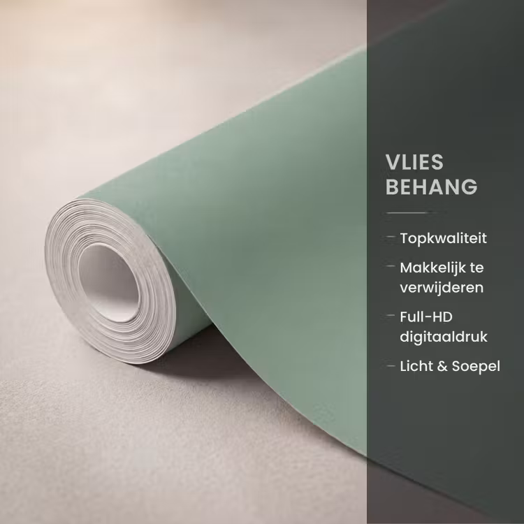 Vrouw - Portret - Illustratie - Modern - Groen Behang Vlies klein -USP_closeupNL