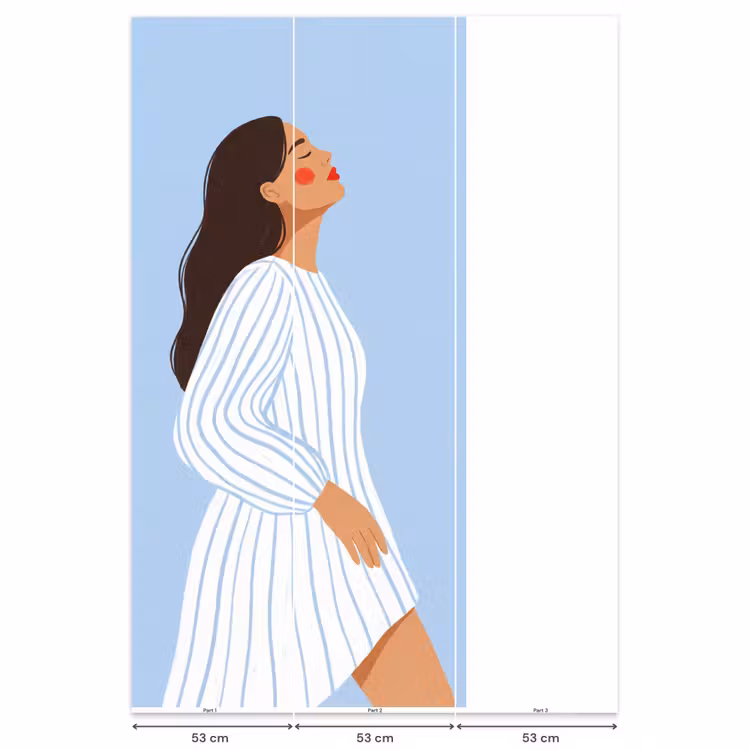 Vrouw - Profiel - Rust - Modern - Illustratie Behang Vlies klein -USP_banen