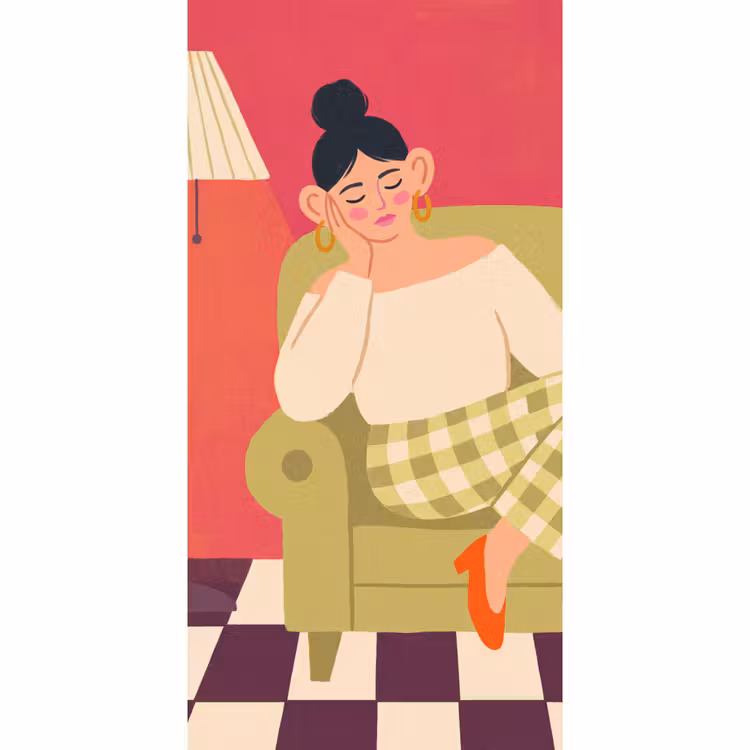 Vrouw - Rust - Interieur - Modern - Kunst Behang Vlies klein -3d_website