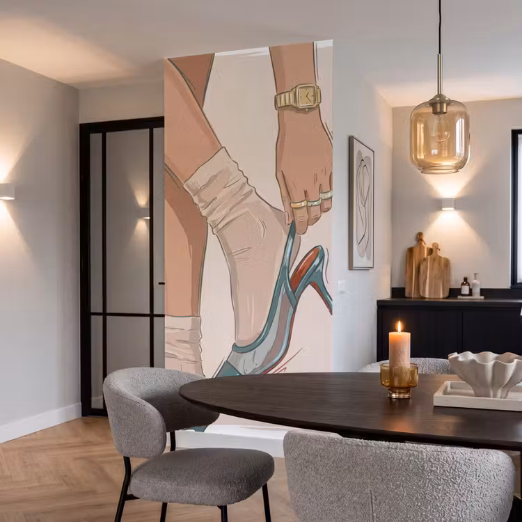 Vrouw - Schoen - Mode - Lifestyle - Groen Behang Vlies klein -sfeer3
