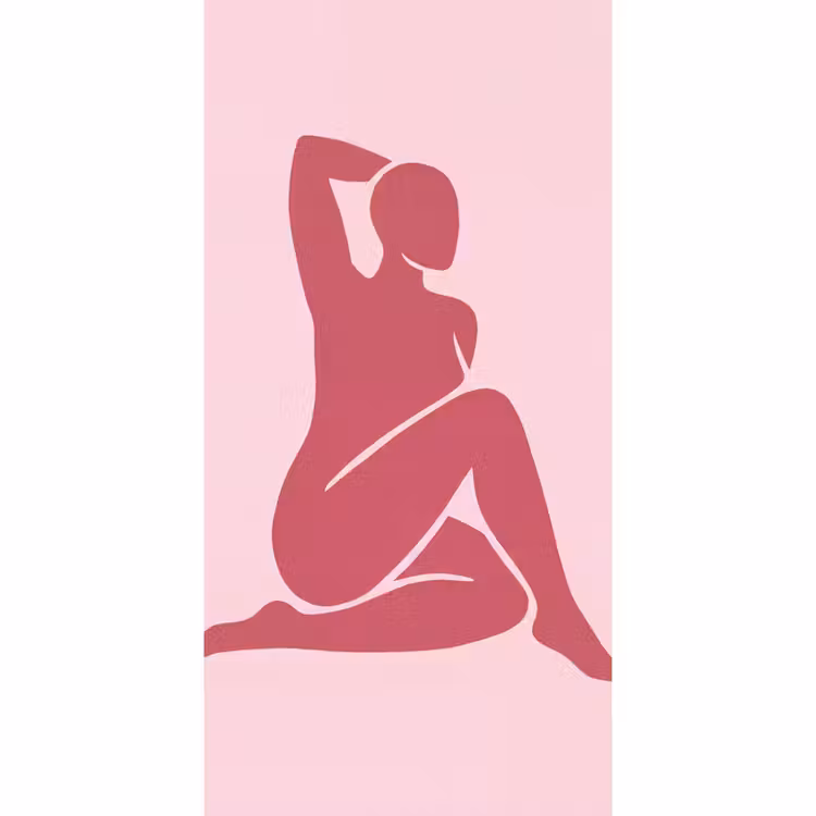 Vrouw - Silhouet - Abstract - Modern - Roze Behang Vlies klein -3d_website