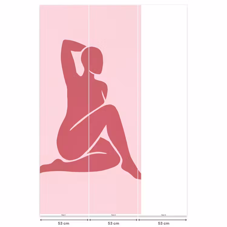 Vrouw - Silhouet - Abstract - Modern - Roze Behang Vlies klein -USP_banen
