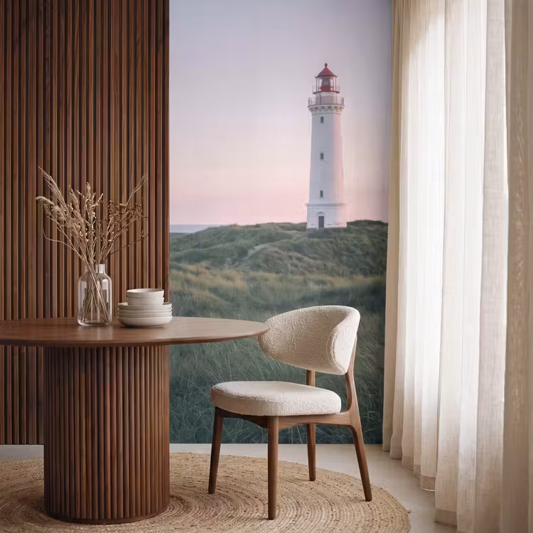 Vuurtoren - Duinlandschap - Zee Behang Vlies klein -sfeer1