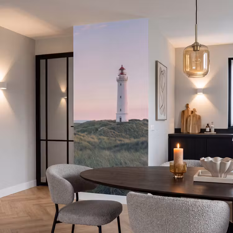 Vuurtoren - Duinlandschap - Zee Behang Vlies klein -sfeer3