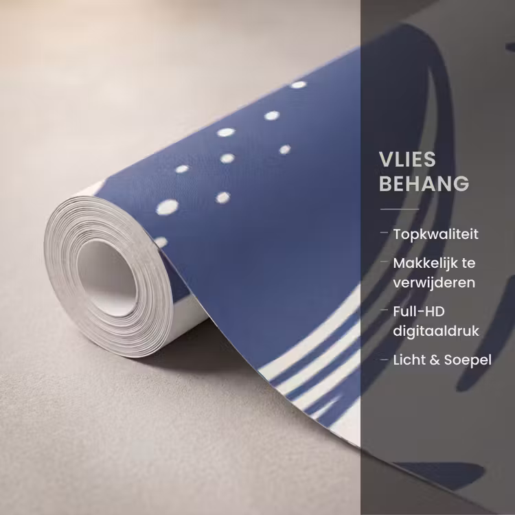 Walvis - Onderwater - Dieren - Abstract - Blauw Behang Vlies klein -USP_closeupNL