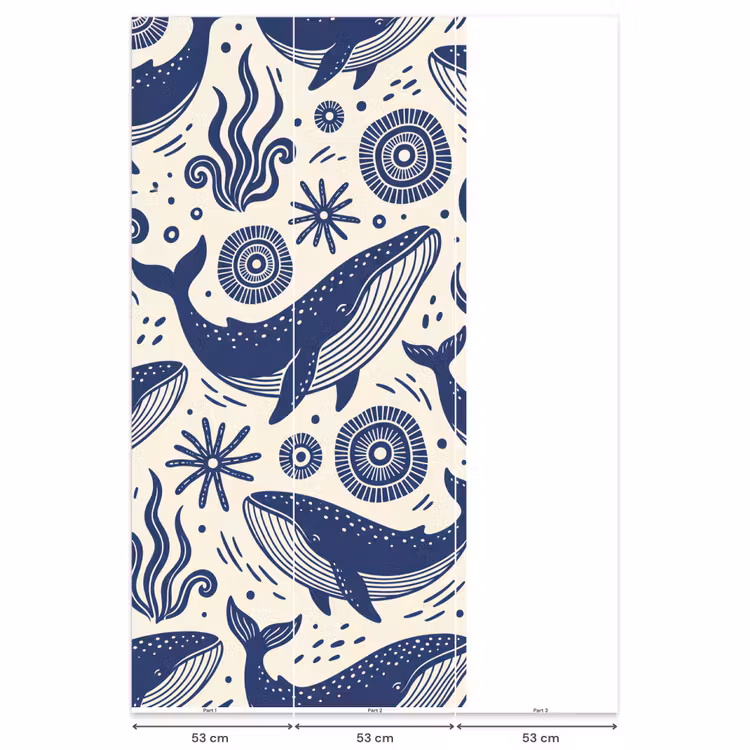 Walvis - Onderwater - Dieren - Abstract - Blauw Behang Vlies klein -USP_banen