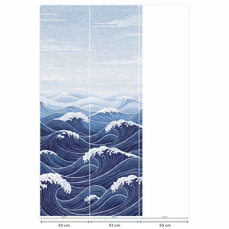 Water - Mozaïek - Landschap - Modern - Blauw Behang Vlies klein -USP_banen