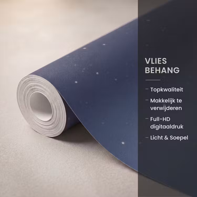Behang - Weg - Maan - Nacht - Weg - Maan - Nacht Behang Vlies klein