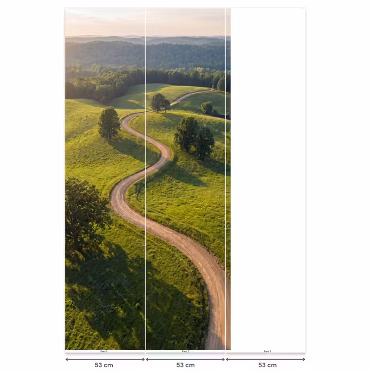 Weg - Weide - Natuur - Groen Behang Vlies klein -USP_banen