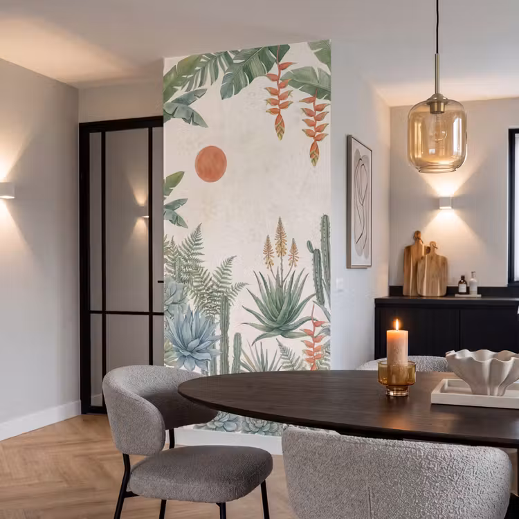 Woestijn - Planten - Groen Behang Vlies klein -sfeer3