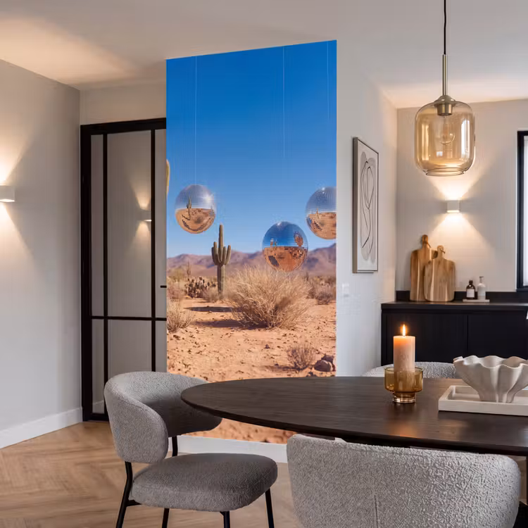 Behang - Woestijn - Spiegelbal - Kunst - Woestijn - Spiegelbal - Kunst Behang Vlies klein