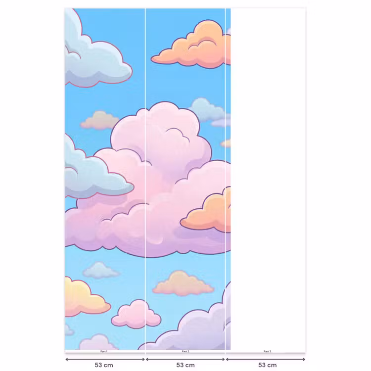 Wolk - Lucht - Natuur - Illustratie - Pastel Behang Vlies klein -USP_banen