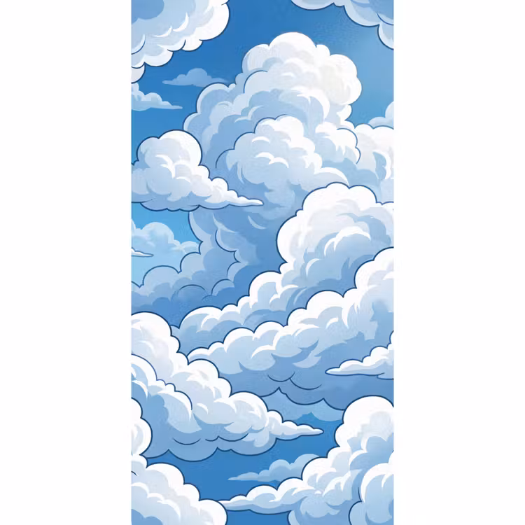 Wolken - Hemel - Abstract - Wit Behang Vlies klein -3d_website
