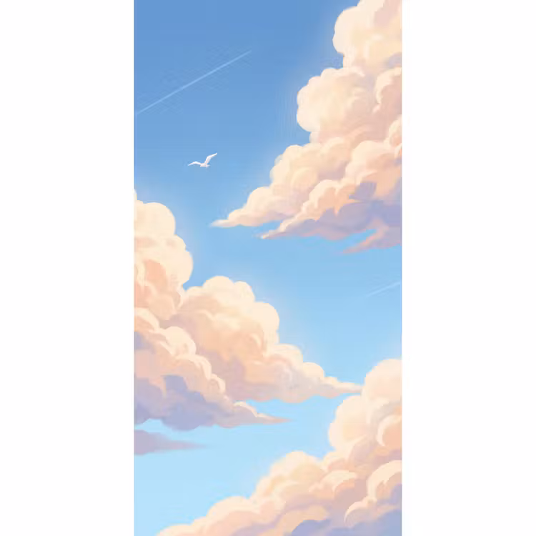 Wolken - Lucht - Natuur - Blauw Behang Vlies klein -3d_website