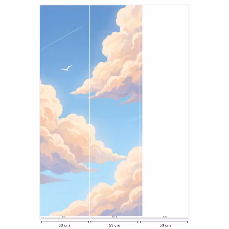 Wolken - Lucht - Natuur - Blauw Behang Vlies klein -USP_banen