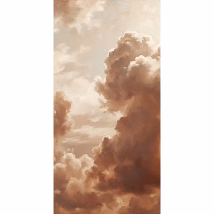 Wolken - Lucht - Natuur - Modern - Bruin Behang Vlies klein -3d_website