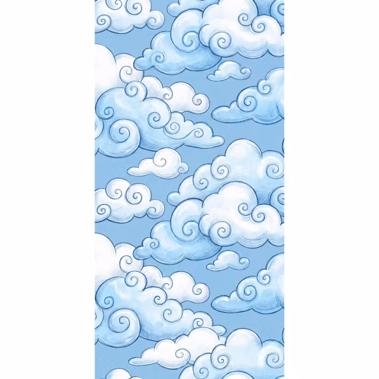 Wolken - Patroon - Hemel - Illustratie - Wit Behang Vlies klein -3d_website