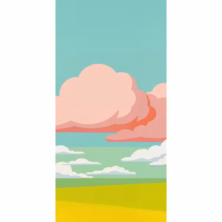 Wolken - Roze - Natuur - Modern - Pastel Behang Vlies klein -3d_website
