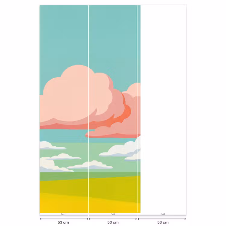 Wolken - Roze - Natuur - Modern - Pastel Behang Vlies klein -USP_banen