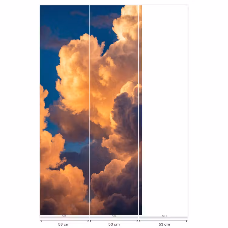 Wolken - Zonsondergang - Natuur - Oranje - Blauw Behang Vlies klein -USP_banen