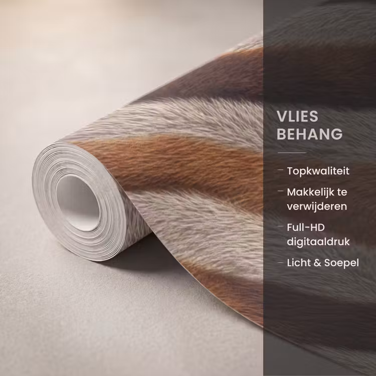 Zebra - Bruin - Patroon Behang Vlies klein 1076 -USP_closeupNL