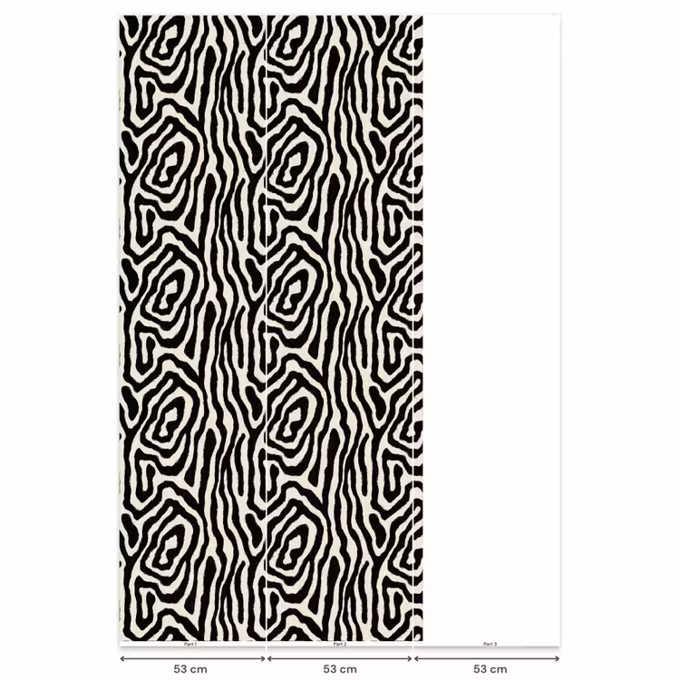 Zebra - Zwart - Abstract Behang Vlies klein 1076 -USP_banen