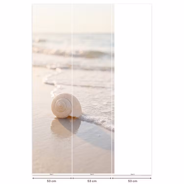 Zeeschelp - Strand - Zee - Natuur - Beige Behang Vlies klein -USP_banen